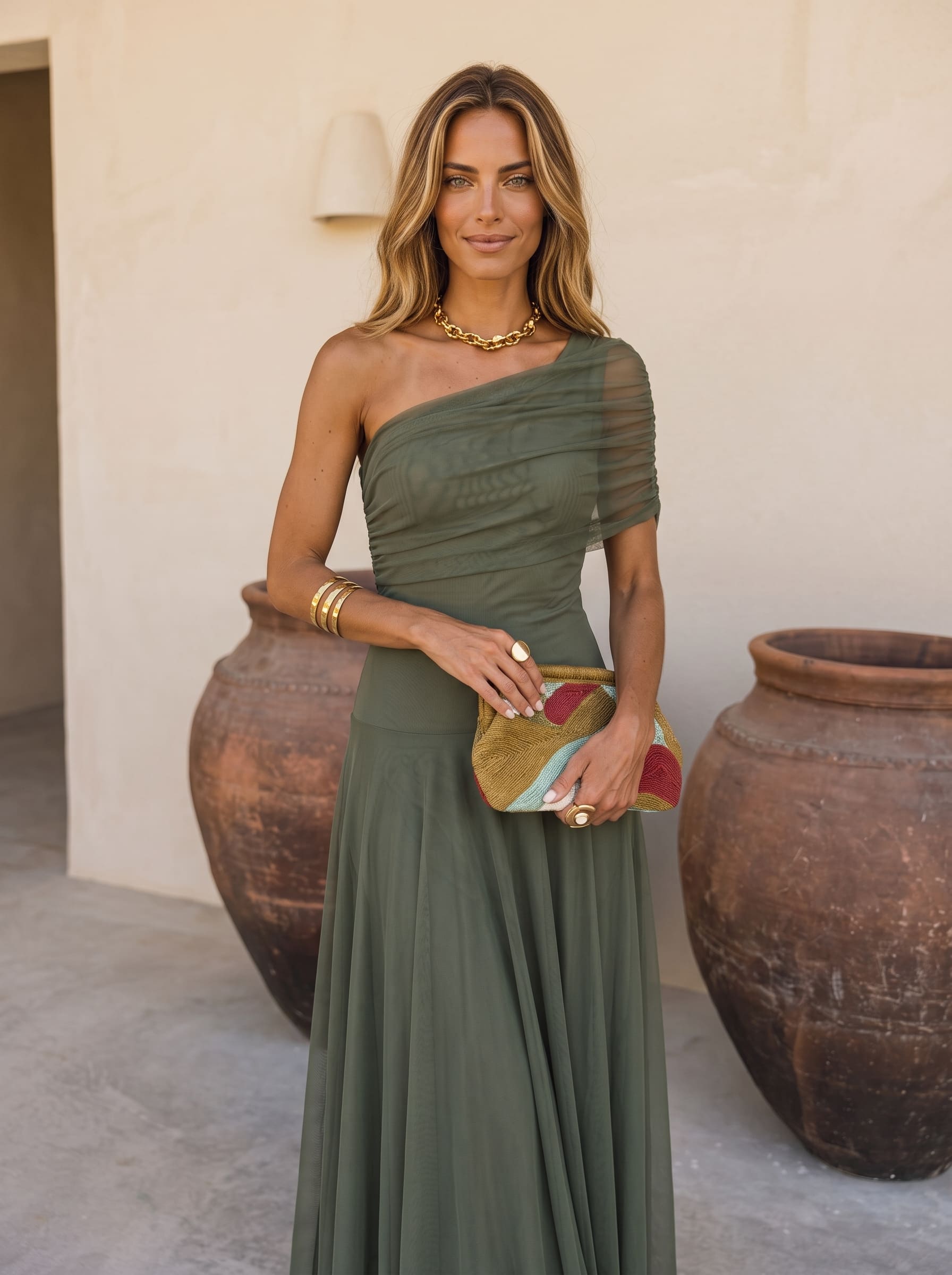 Bianca | Vestido Amore Verde Rojo Granada