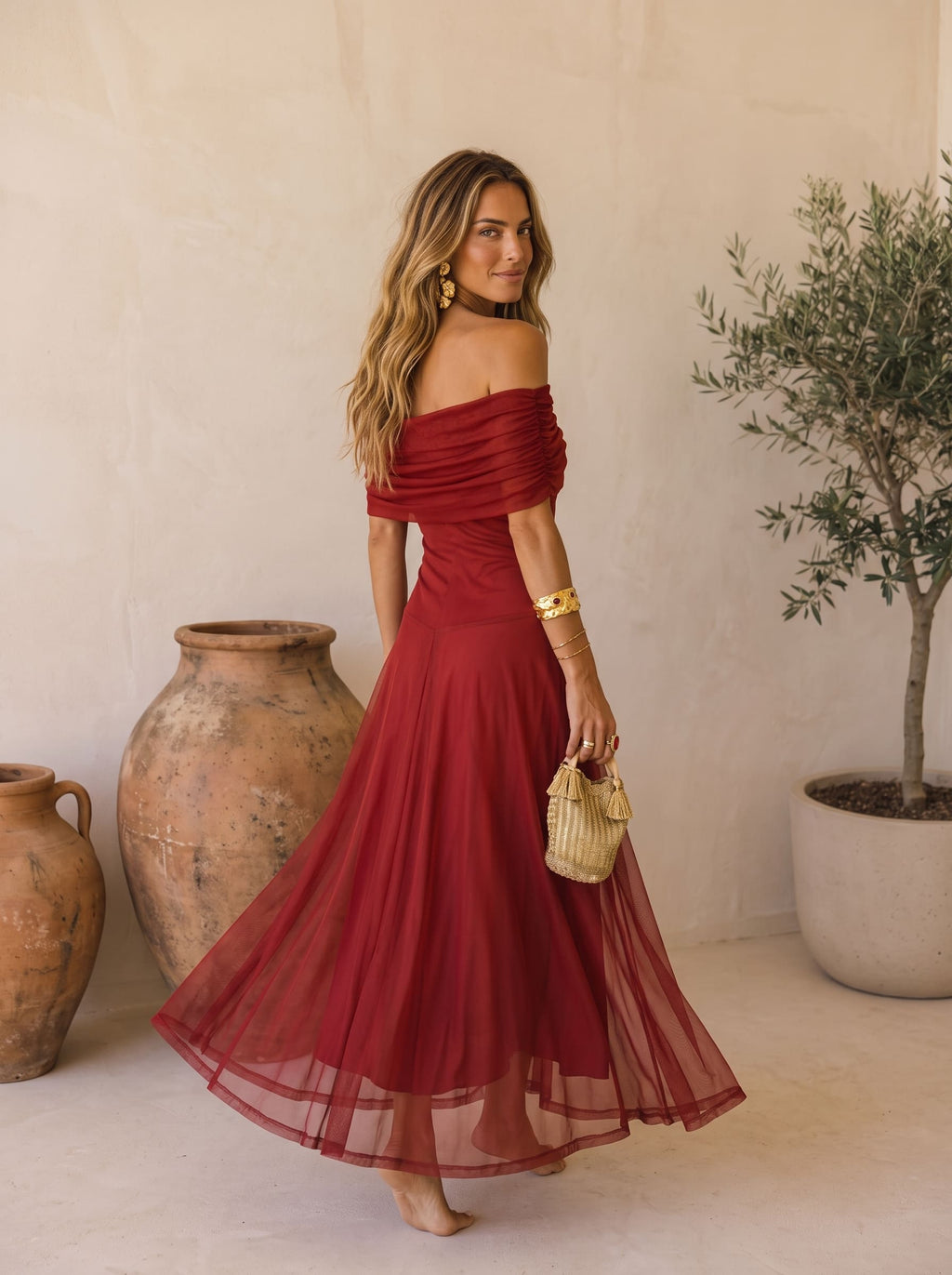 Bianca | Vestido Amore Verde Rojo Granada