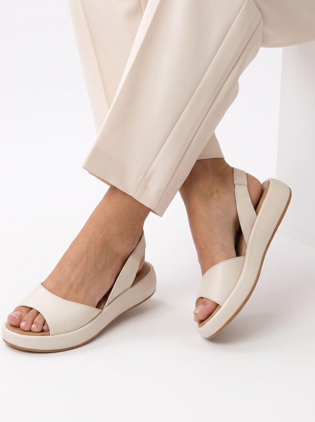 Valeria | Sandalia Comfort Blanco Nube