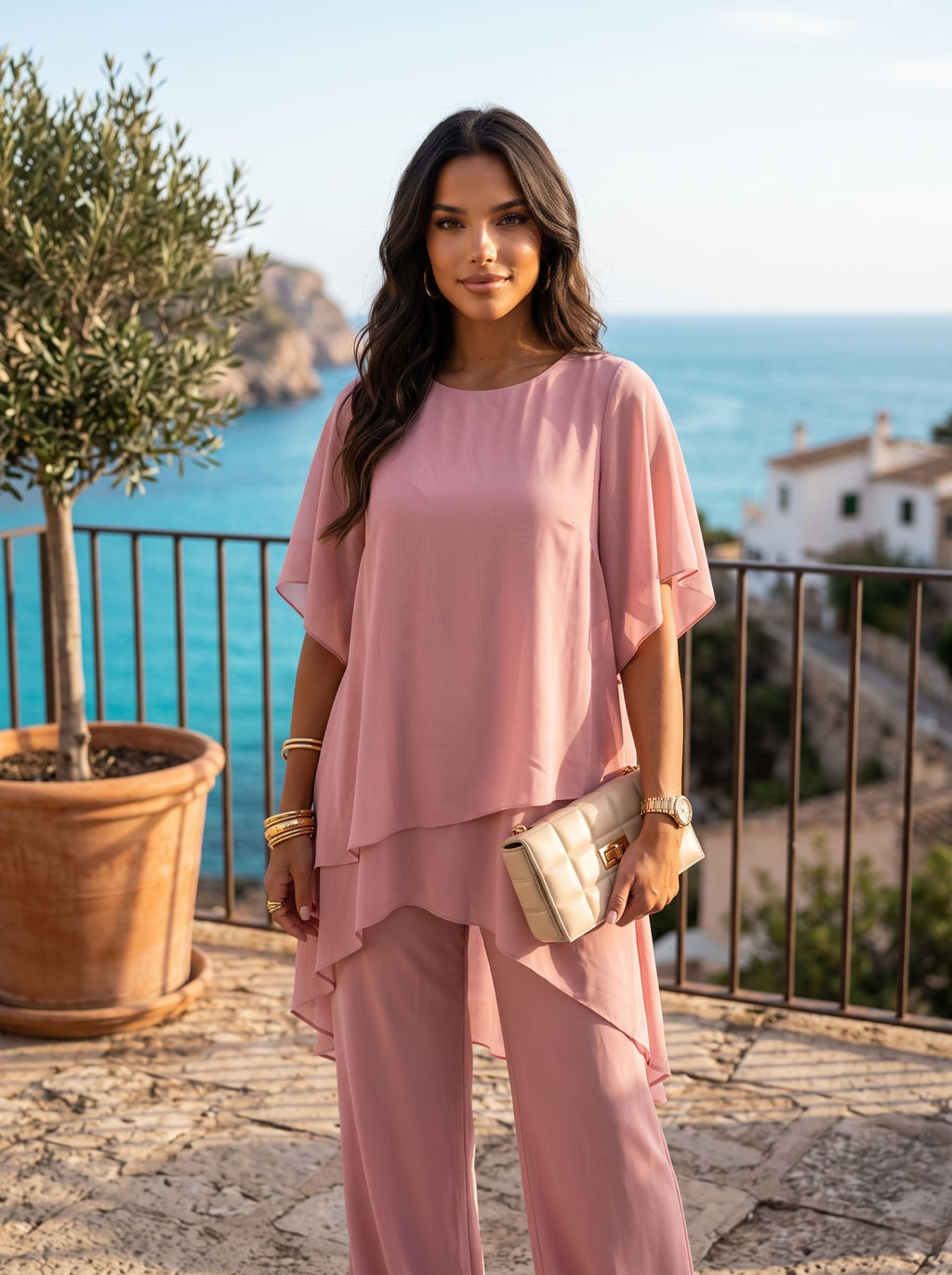 Andrea | Conjunto Elegance – Edición Verano Rosa Pastel